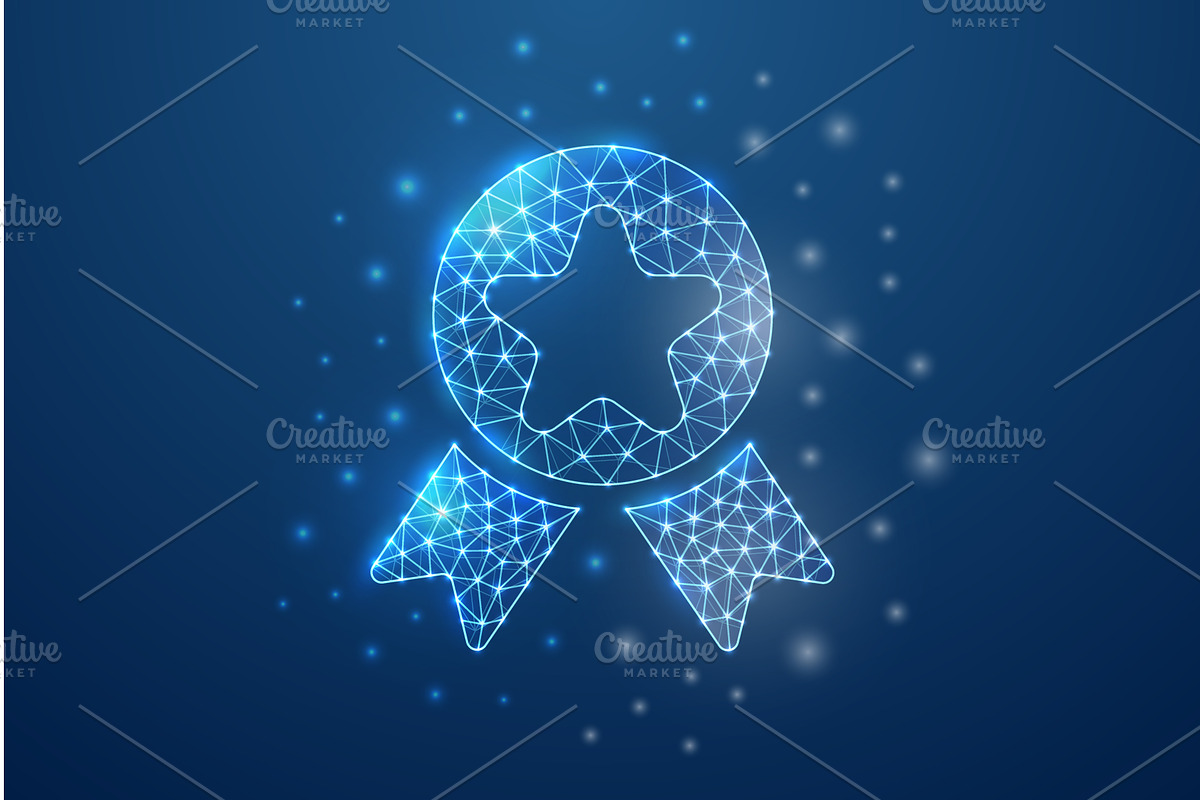 Award 3d symbol in low poly style, a Texture Illustration by GraphiShop