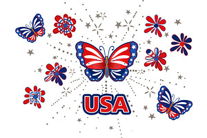 USA Butterflies Design, an Object Graphic by Sharon Schwalbe