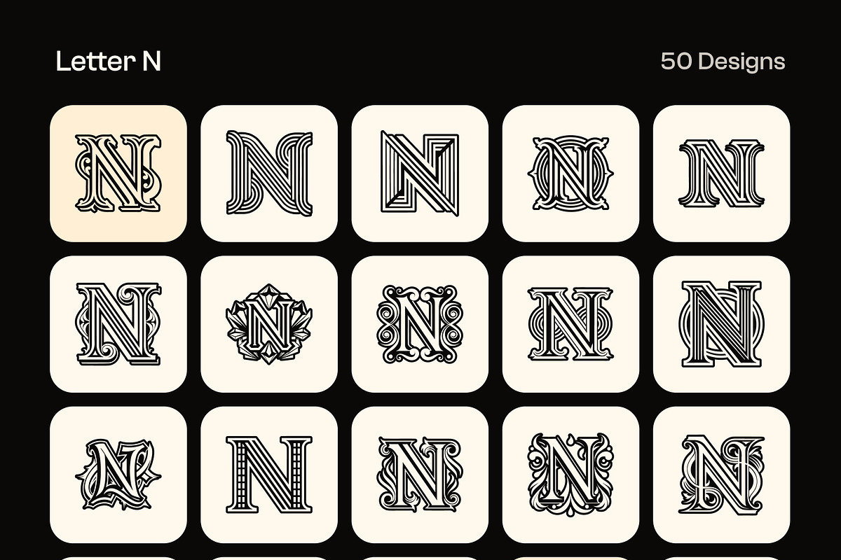 1400 Alphabet Letters Logo, a Solid Icon by Creative Stall (Photo 21 of 34)