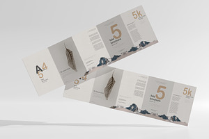 A4 Size Five Fold Brochure Mockup