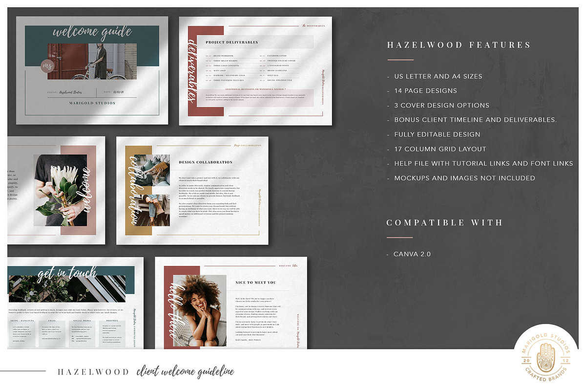 HAZELWOOD | Welcome Guide Canva, a Presentation Template by Marigold Studios (Photo 2 of 8)