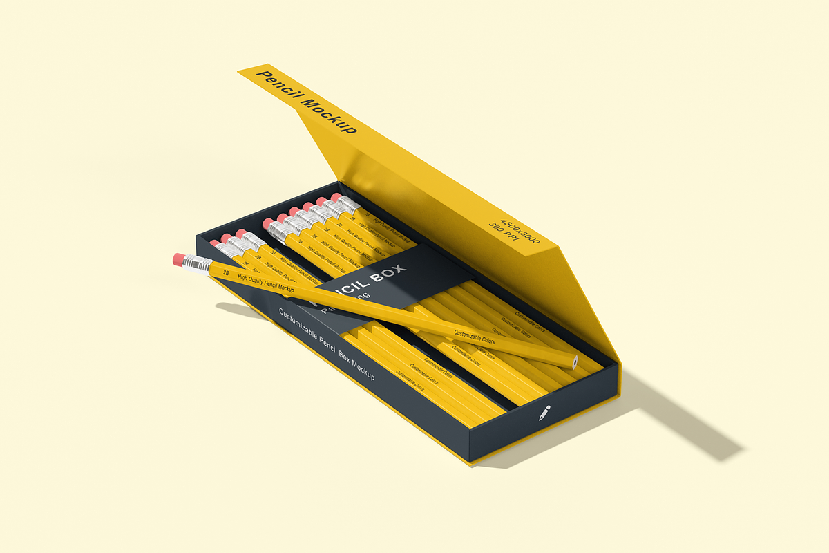 Pencil Box Stationery Packaging Mock, a Pens & Pencil Mockup by DSNA Mockup (Photo 4 of 5)