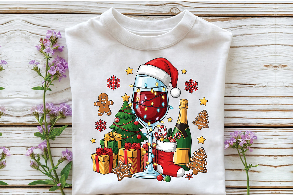 Christmas wine glasses png, an Illustration by Craft Nest (Photo 2 of 6)
