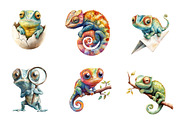 Little Funny Chameleon Clipart, an Illustration by CreationArt (Thumbnail 2 of 5)