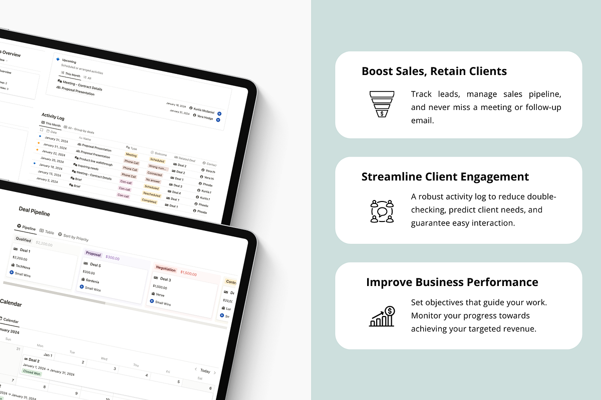 Notion CRM Elite, a Templates & Theme by Small Wins (Photo 2 of 5)