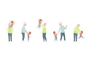 Grandparent with Boy Kid Spend Time, a Person Illustration by TopVectors