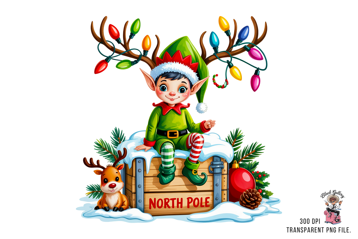 10 PNG North Pole ELF Clipart Bundle, a Graphic by Clipart Bloom (Photo 3 of 17)