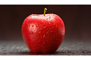 fresh stem apple fruit ai generated, a Nature Photo by pikepicture