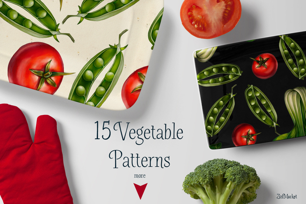 Vegetable Patterns Set, a Pattern Graphic by ZiziMarket (Photo 4 of 4)