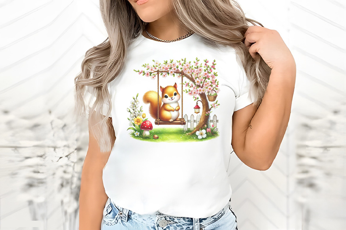 Spring squirrel garden clipart, an Illustration by RobertsArt (Photo 6 of 7)