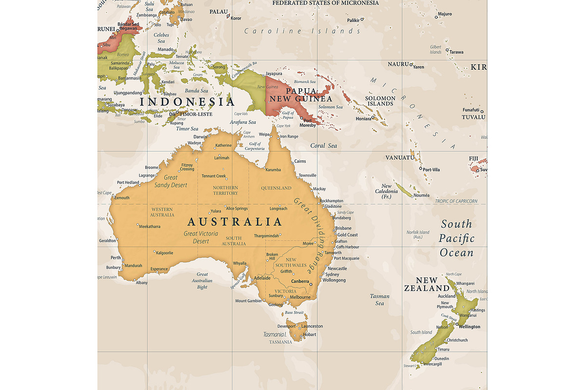 Vector World Map - Large&Detailed, a Decorative Illustration by PorcuPen Works (Photo 5 of 9)
