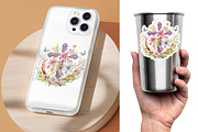 Embroidery Purple Cross & Luarel PNG, an Object Graphic by V Design Creator (Thumbnail 4 of 7)