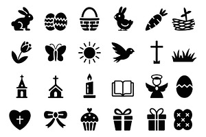 Easter Icon Set, an UI Kit Template by MightyDesign