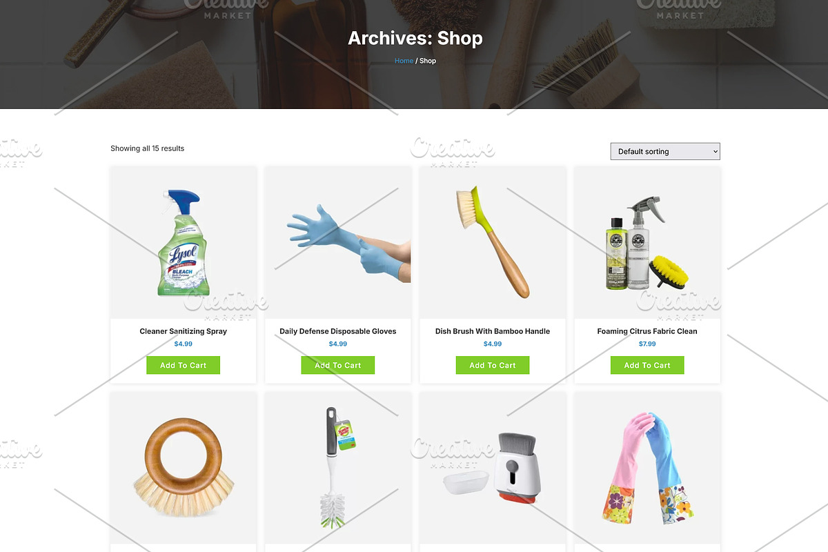 Cleaning Service & Tools Elementor, a WordPress Template by HasnainDEV (Photo 3 of 5)