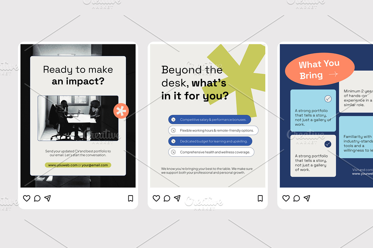 We Are Hiring - Instagram Post, a Social Media Template by Izdihaar_Studio (Photo 2 of 4)