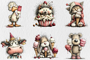 Summer Ice Cream Animals Clipart, a Seasonal Illustration by Rose Art (Thumbnail 3 of 6)