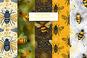 Bee Patterns in Retro Art Styles, a Pattern Graphic by karenfoleyphoto (Thumbnail 1 of 13)