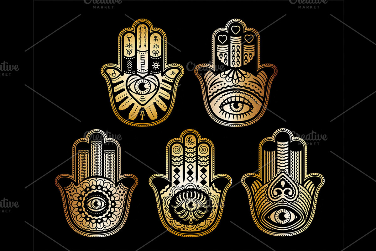 Hamsa hand, Hand of Fatima., a Decorative Illustration by Moloko88 (Photo 3 of 4)