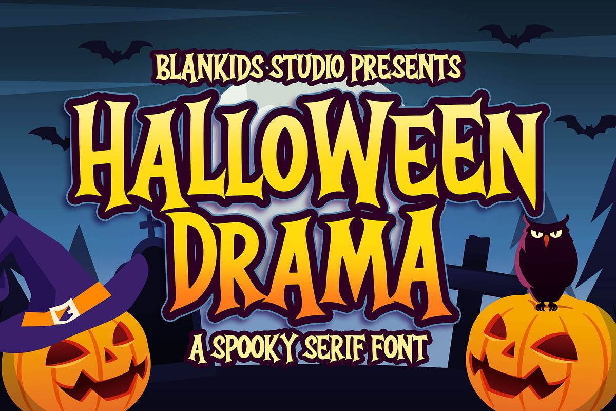 Halloween Drama a Spooky Serif Font, a Blackletter Font by Blankids Studio (Photo 1 of 6)