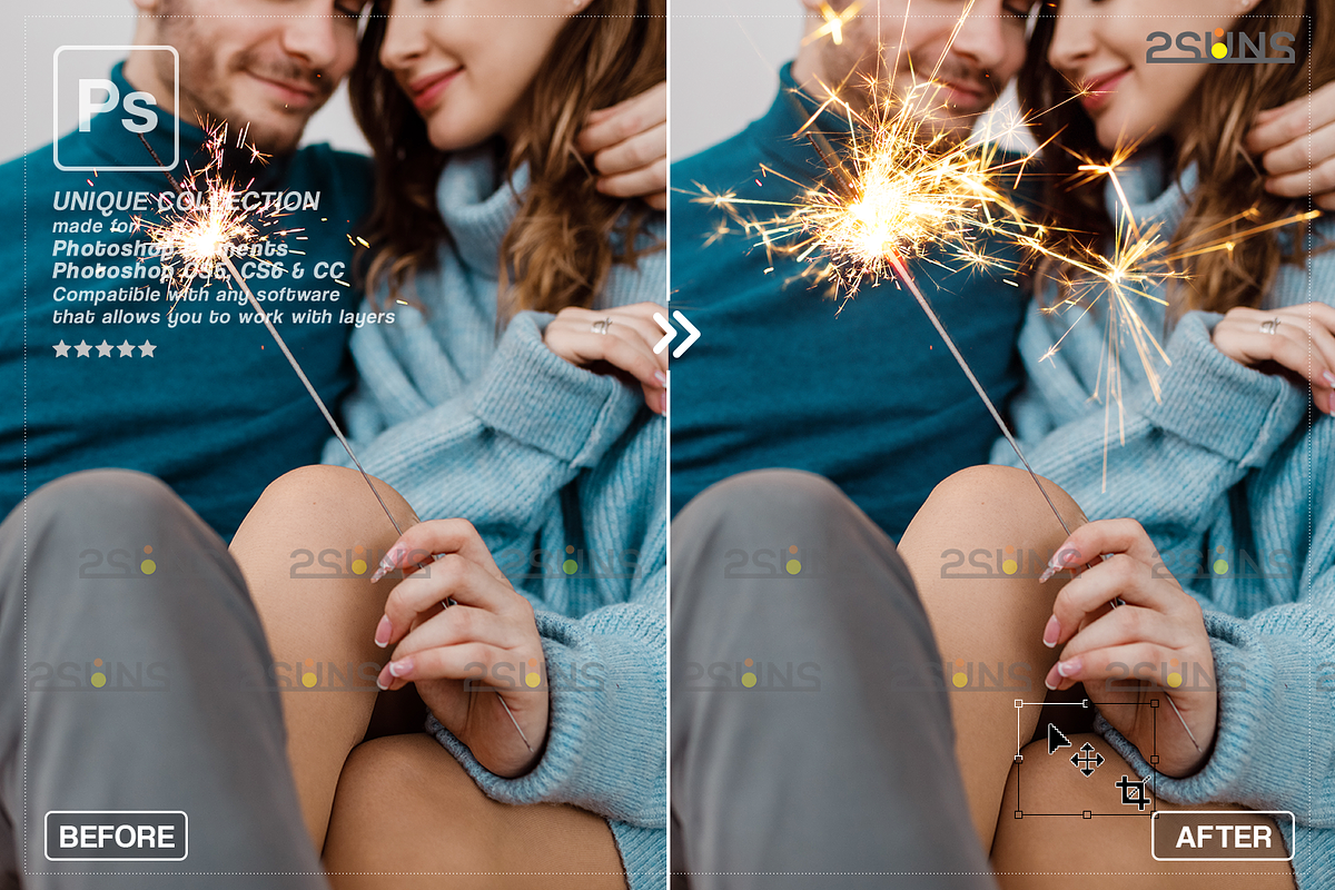 Sparkler overlay, Photoshop overlay, an Object Graphic by 2SUNS (Photo 7 of 10)