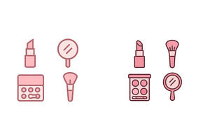 Makeup tools and accessories in soft, an Object Illustration by ZinetroN