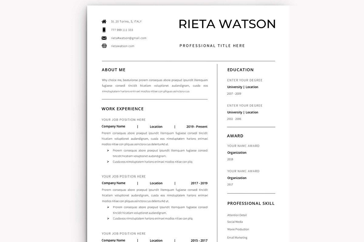 Resume + Portfolio