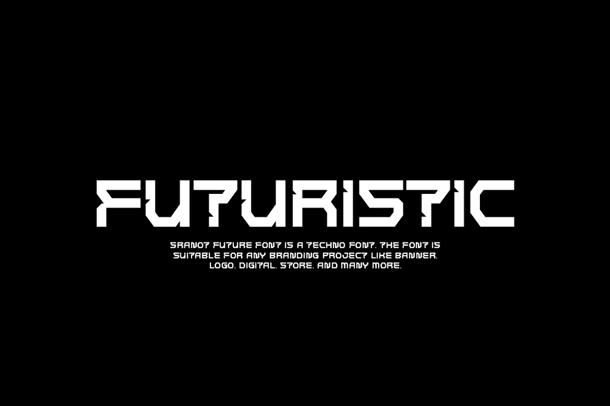 Sranot Future - Digital Techno Font, a Sans Serif Font by Iqsiart Studio (Photo 2 of 7)
