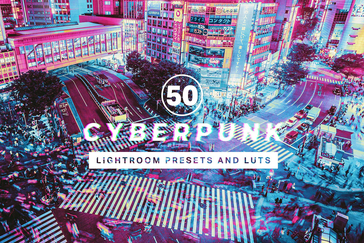 50 Cyberpunk Lightroom Presets LUTs, a Preset Add-On by SparkleStock (Photo 1 of 10)