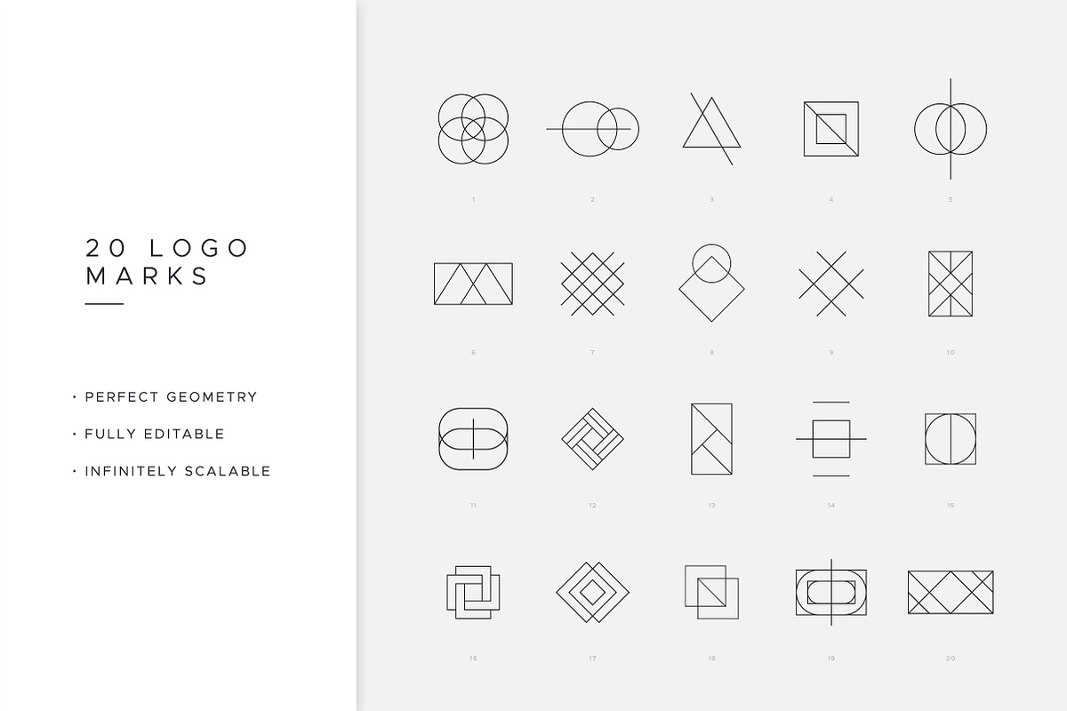 Bundle - Minimal Geometric Logos, a Branding & Logo Template by Davide ...