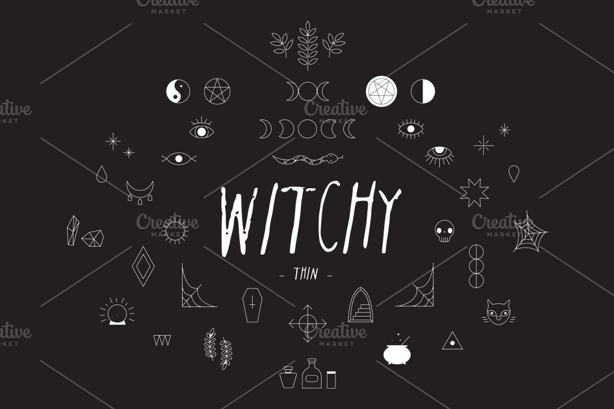 Witchy: Vector Pack + Font preview 6