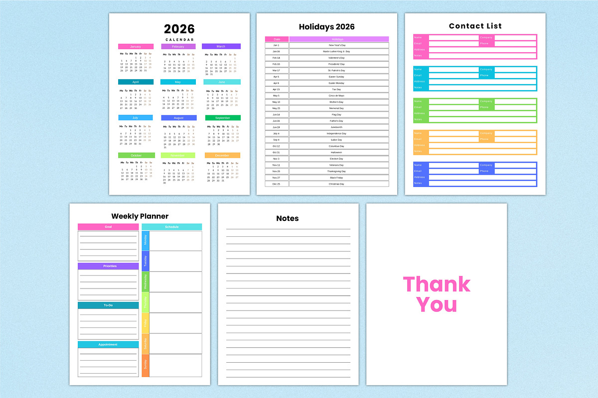 2026 Weekly Planner For Canva KDP, a Stationery Template by Shumaya (Photo 2 of 4)