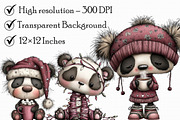 Whimsical Panda Christmas Clipart, an Illustration by Libby Wishes (Thumbnail 6 of 7)