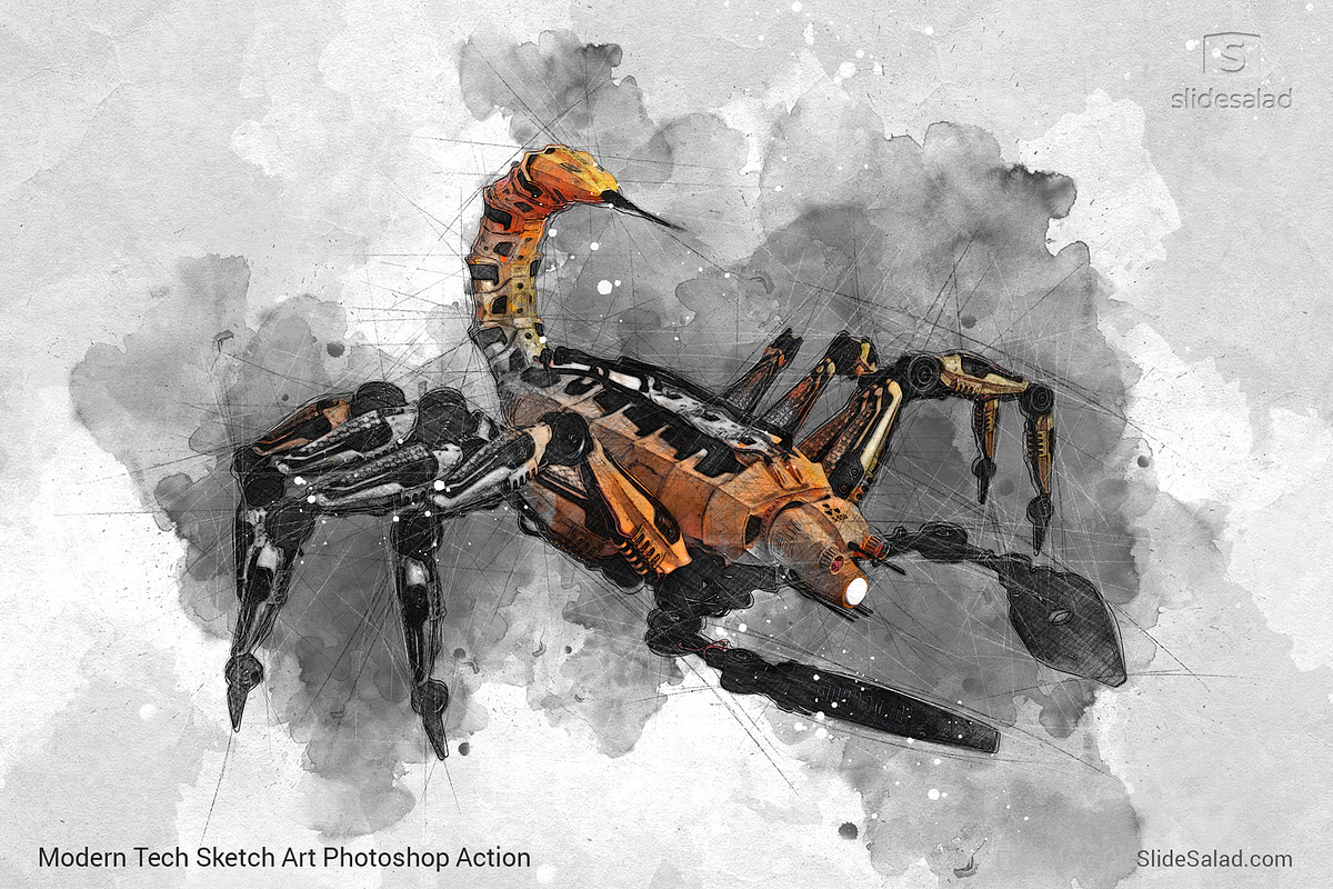 Tech Sketch Art Photoshop Action, an Action Add-On by SlideSalad (Photo 4 of 49)
