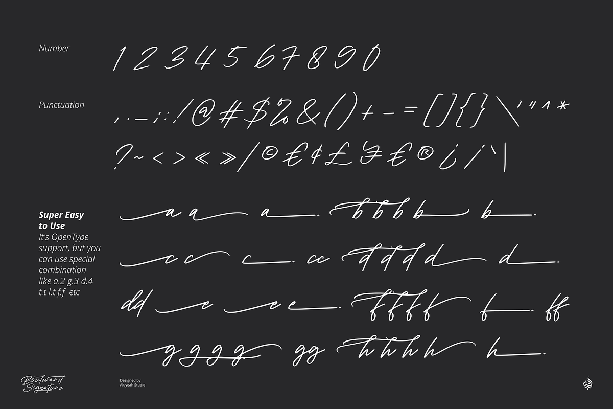 Boulevard Signature, a Handwritten Font by Aluyeah Studio (Photo 14 of 15)
