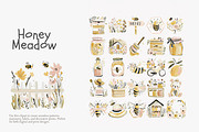 Honey meadow clipart bundle, a Decorative Illustration by Patishop Art (Thumbnail 5 of 11)