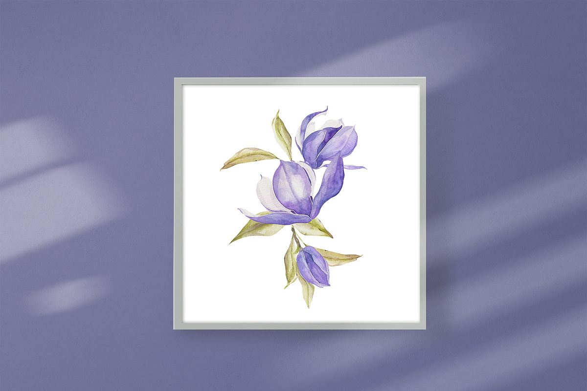 Watercolor magnolia clipart, an Illustration by MariGraphic boutique (Photo 6 of 10)