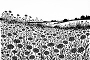 60 Daisy Flower Field Silhouette, a Seasonal Illustration by Amazin_art (Thumbnail 10 of 35)