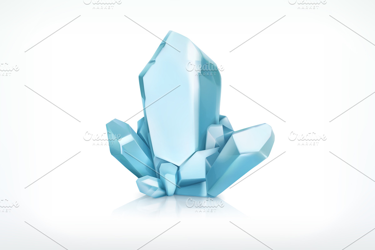 Blue crystal, gems, vector icon