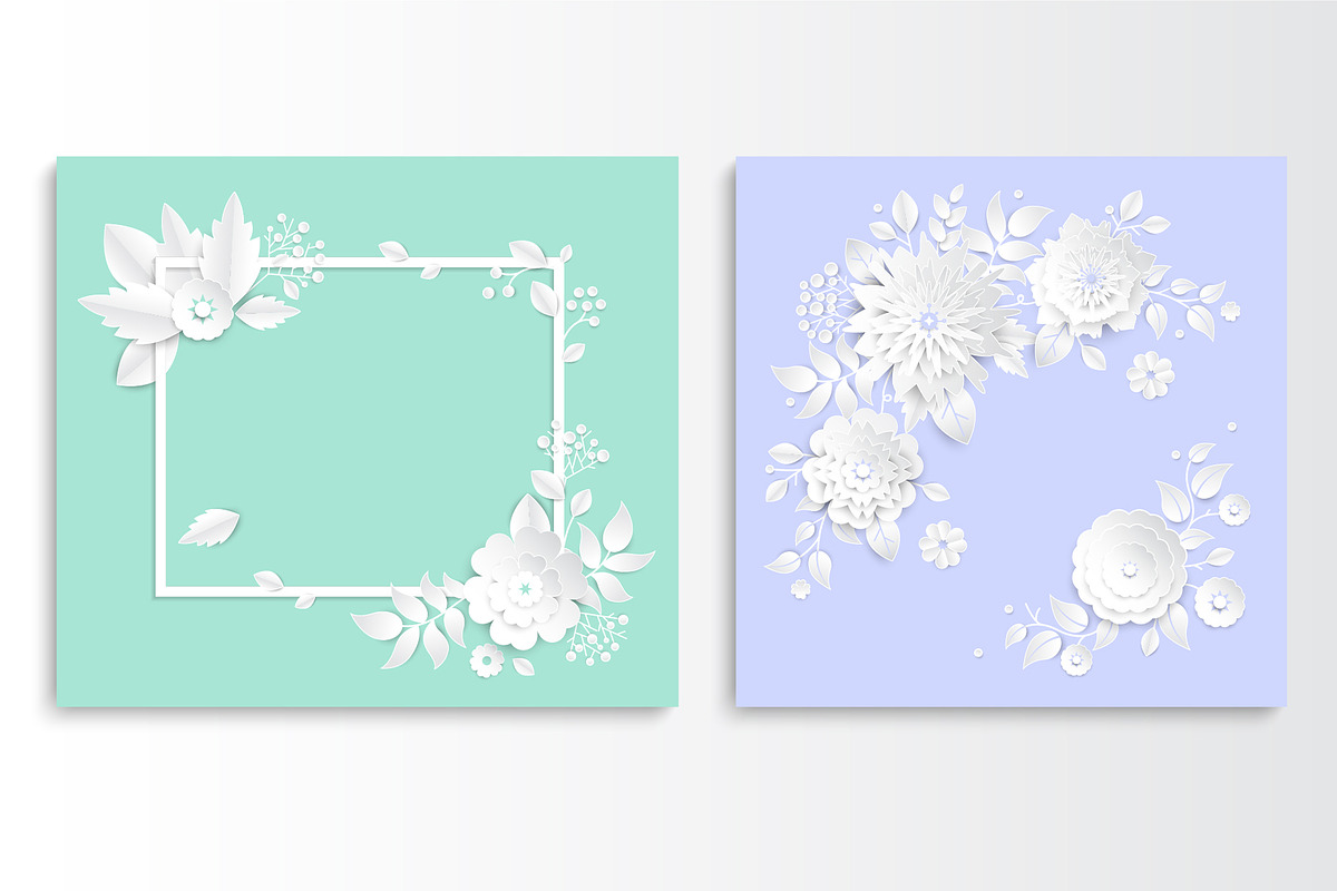 Paper Cut White Flowers Card Kit, a Templates & Theme by Boyko Pictures (Photo 11 of 16)