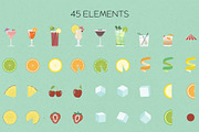 Cocktail Bar - Drinks & Garnish Set, a Food Illustration by K/O Design (Thumbnail 2 of 7)