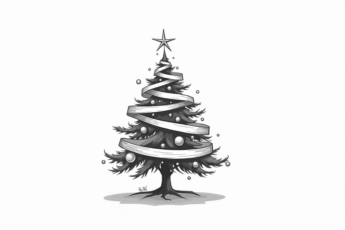 Festive Christmas Tree Silhouette Bu, an Illustration by Artivon (Photo 21 of 21)