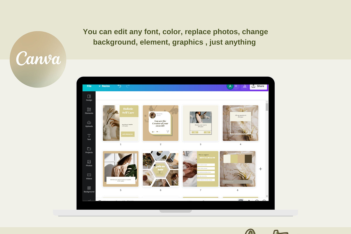 Wellness Coach Instagram Templates 2, a Social Media Template by Deepa Template Studio (Photo 7 of 8)