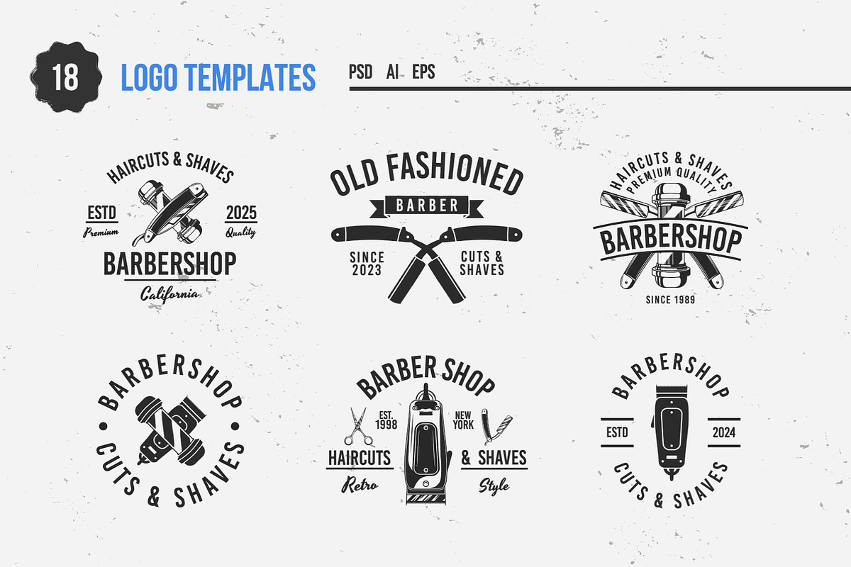 Barbershop logo set, a Branding & Logo Template by DenysHolovatiuk (Photo 3 of 10)