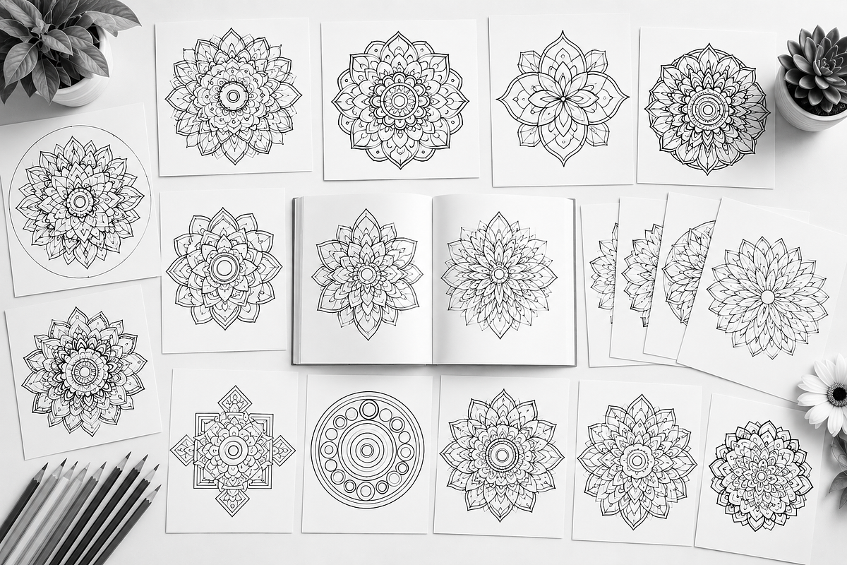 Magic Mandala Coloring Book Pages, a Pattern Graphic by S Graphic Studio (Photo 3 of 4)