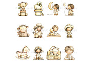 Cowgirl Baby Shower Clipart Set, a Decorative Illustration by Nicole Branger Art (Thumbnail 9 of 23)