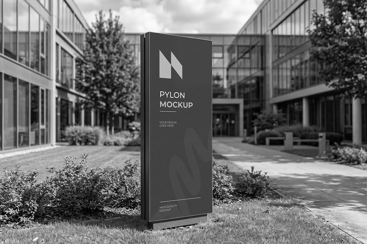 Pylon Sign PSD Mockup, an Advertising Mockup by graphypix (Photo 4 of 4)