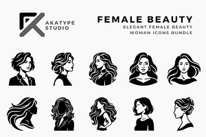 Elegant Female Beauty, a Solid Icon by Akatype Studio