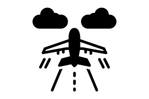 Flights flying solid icon, a Solid Icon by Creative priyanka