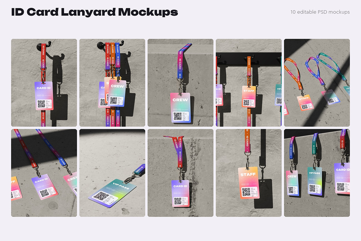 ID Card Lanyard Mockup Pack, a Merchandise Mockup by Motion-Box (Photo 3 of 4)