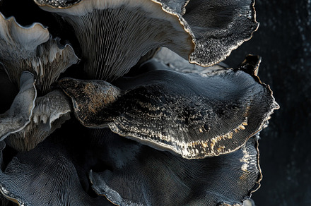 Macro of Fungus on Dark Background, a Nature Photo by Virgo Studio